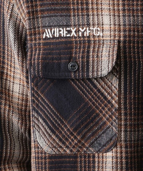 AVIREX(アヴィレックス)の「チェックシャツ ハリケーン ハンター/L/S CHECK SHIRT HURRICANE HUNTER/アヴィレックス/AVIREX(シャツ/ブラウス・メンズ・ベージュ/ネイビー/レッド/ブルー・MEDIUM/LARGE/X-LARGE/XX-LARGE)」の11枚目の写真