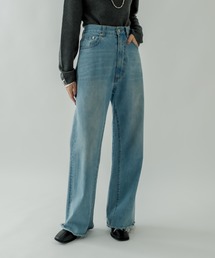 mystic | カットオフワイドフレアデニム(デニムパンツ)