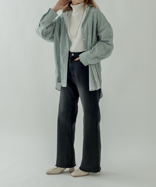 mystic（ミスティック）の「カットオフワイドフレアデニム（デニムパンツ・レディース・ブルー/ブラック/ブルー系その他・2/0/1）」の19枚目の写真