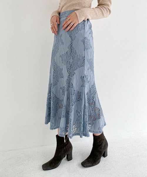 EPIMI E'PIMMY（エピミエピミー）の「レースマーメイドスカート（スカート・レディース・ブルー/ベージュ/オフホワイト/ブラック・MEDIUM）」の9枚目の写真