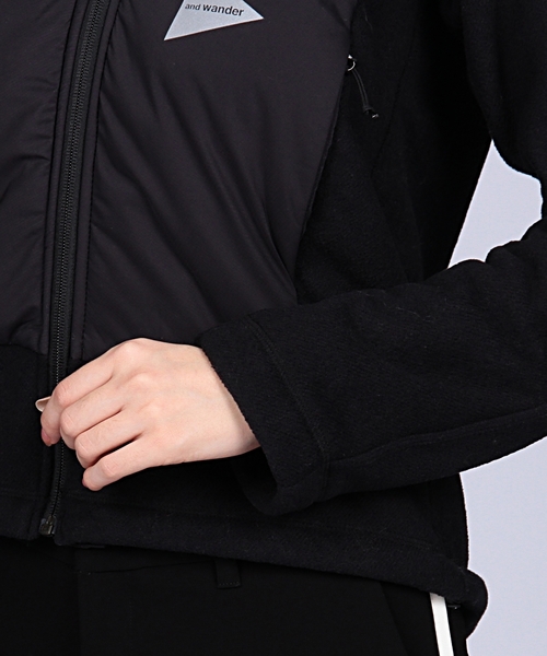 EN ROUTE（アンルート）の「and wander fleece jacket／ジャケット（ダウンジャケット/コート・レディース・ブラック・1）」の8枚目の写真