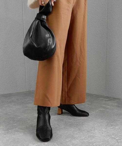 minia(ミニア)の「レイヤードメッシュブーツ/ショートブーツ ◆(ブーツ・レディース・ブラック/ベージュ・LL/S/M/L)」の6枚目の写真