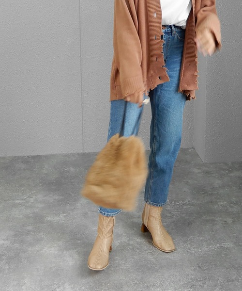 minia(ミニア)の「レイヤードメッシュブーツ/ショートブーツ ◆(ブーツ・レディース・ブラック/ベージュ・LL/S/M/L)」の16枚目の写真