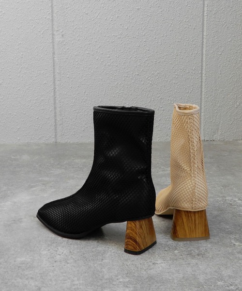 minia(ミニア)の「レイヤードメッシュブーツ/ショートブーツ ◆(ブーツ・レディース・ブラック/ベージュ・LL/S/M/L)」の11枚目の写真