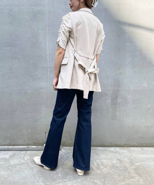 MAJESTIC LEGON（マジェスティックレゴン）の「ノースリーブテーラージャケット（シャツ/ブラウス・レディース・アイボリー/モカ・MEDIUM）」の7枚目の写真