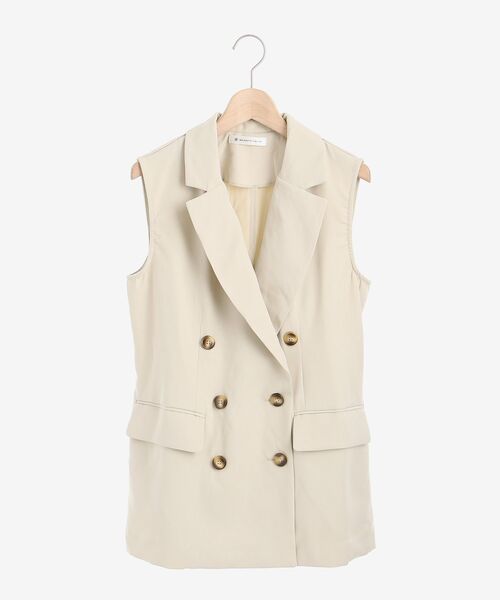 MAJESTIC LEGON（マジェスティックレゴン）の「ノースリーブテーラージャケット（シャツ/ブラウス・レディース・アイボリー/モカ・MEDIUM）」の4枚目の写真