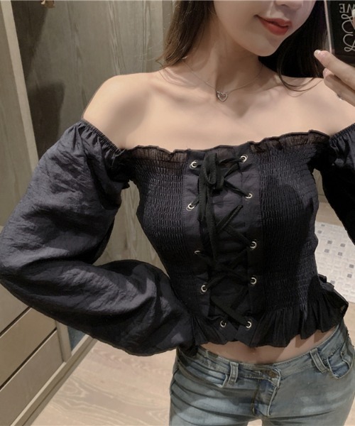 yuue' ( wear )(ユーイ)の「スクエアネック ロングスリーブシャツブラウス(シャツ/ブラウス・レディース・ホワイト/ブラック/ベビーピンク・FREE)」の21枚目の写真