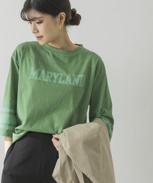 URBAN RESEARCH（アーバンリサーチ）の「FOOTBALLカットソー（Tシャツ/カットソー・レディース・ピンク/グリーン/オートミール・FREE）」の4枚目の写真