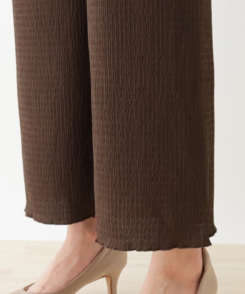 SHOO・LA・RUE(シューラルー)の「◆シャーリングサッカーワイドパンツ(その他パンツ・レディース・ピンク系/ブラック/ダークブラウン・00)」の8枚目の写真