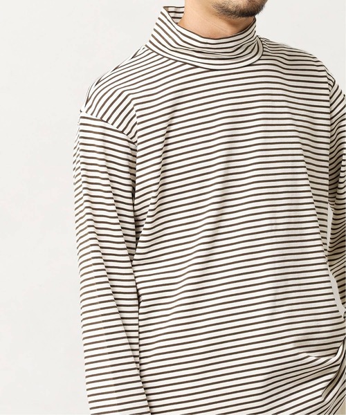 FIDELITY（フィデリティ）の「◆【FIDELITY / フィデリティ】バスクボーダーモックネック（Tシャツ/カットソー・メンズ・ホワイト/ブラウン/カーキ・MEDIUM/LARGE）」の16枚目の写真