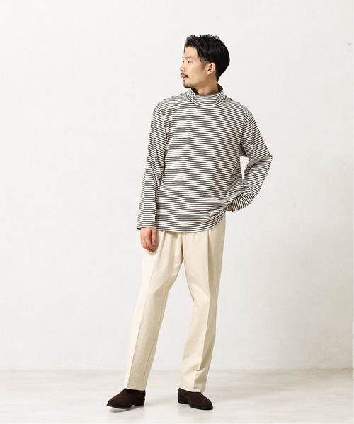 FIDELITY（フィデリティ）の「◆【FIDELITY / フィデリティ】バスクボーダーモックネック（Tシャツ/カットソー・メンズ・ホワイト/ブラウン/カーキ・MEDIUM/LARGE）」の11枚目の写真