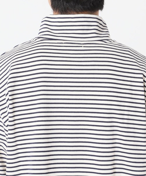 FIDELITY（フィデリティ）の「◆【FIDELITY / フィデリティ】バスクボーダーモックネック（Tシャツ/カットソー・メンズ・ホワイト/ブラウン/カーキ・MEDIUM/LARGE）」の8枚目の写真