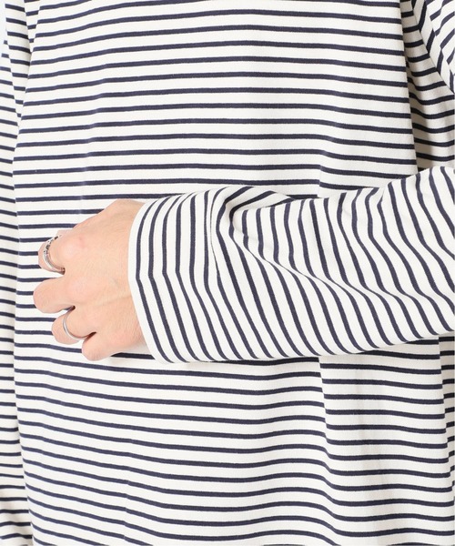 FIDELITY（フィデリティ）の「◆【FIDELITY / フィデリティ】バスクボーダーモックネック（Tシャツ/カットソー・メンズ・ホワイト/ブラウン/カーキ・MEDIUM/LARGE）」の17枚目の写真