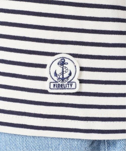 FIDELITY（フィデリティ）の「◆【FIDELITY / フィデリティ】バスクボーダーモックネック（Tシャツ/カットソー・メンズ・ホワイト/ブラウン/カーキ・MEDIUM/LARGE）」の6枚目の写真