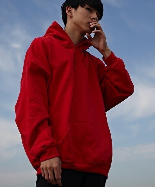 GILDAN(ギルダン)の「ヘビーブレンド 8.0oz フーディー プルオーバー(パーカー・メンズ・ホワイト/レッド/カーキ/マルーン/グレー/ブラック/ネイビー/ピンク・SMALL/MEDIUM/LARGE/X-LARGE/XX-LARGE)」の16枚目の写真