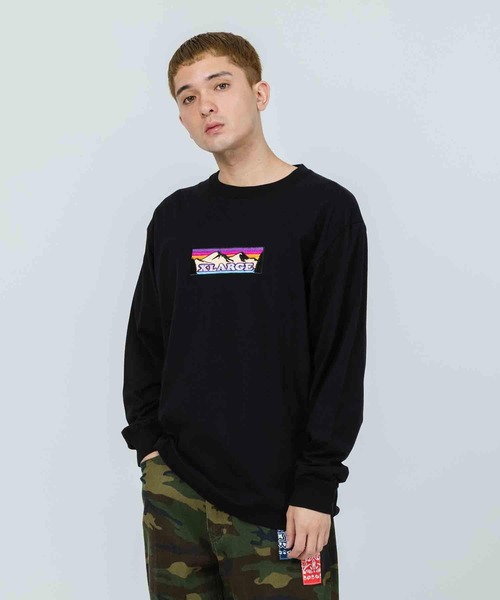 XLARGE（エクストララージ）の「MOUNTAIN LOGO L/S TEE（Tシャツ/カットソー・メンズ・ホワイト/ブラック/ライトパープル・S/M/L/XL）」の2枚目の写真