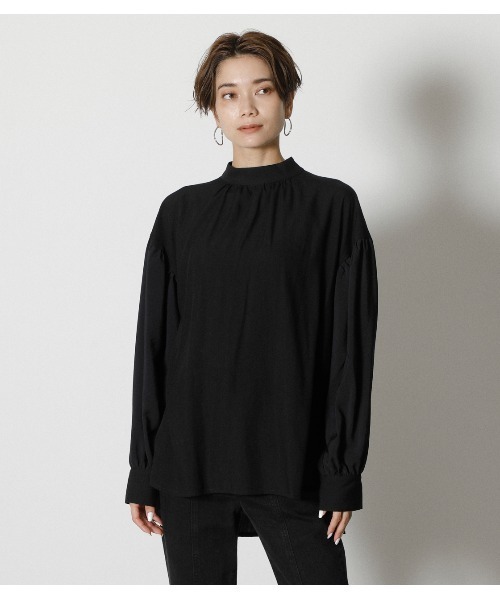 AZUL by moussy（アズールバイマウジー）の「BOTTLE NECK BLOUSE/ボトルネックブラウス（シャツ/ブラウス・レディース・ブラック/ベージュ/オフホワイト・SMALL/MEDIUM）」の18枚目の写真