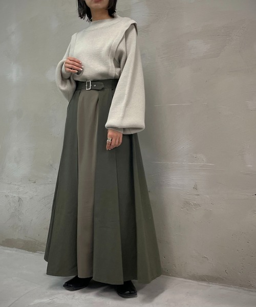 &g'aime（アンジェム）の「【&g’aime】デニムレイヤードスカート（デニムスカート・レディース・ライトグレー/ブラック/カーキ・FREE）」の19枚目の写真