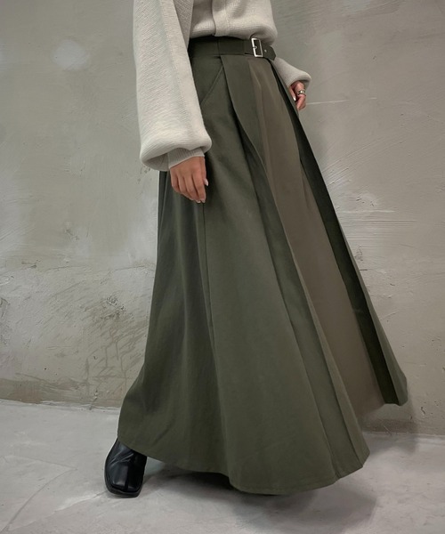 &g'aime（アンジェム）の「【&g’aime】デニムレイヤードスカート（デニムスカート・レディース・ライトグレー/ブラック/カーキ・FREE）」の22枚目の写真