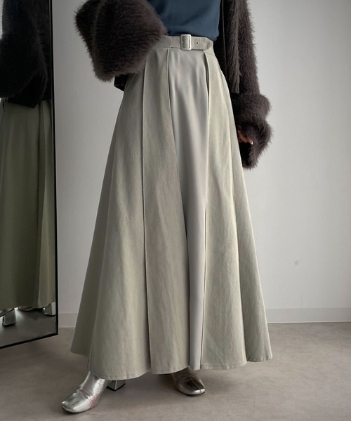 &g'aime（アンジェム）の「【&g’aime】デニムレイヤードスカート（デニムスカート・レディース・ライトグレー/ブラック/カーキ・FREE）」の12枚目の写真