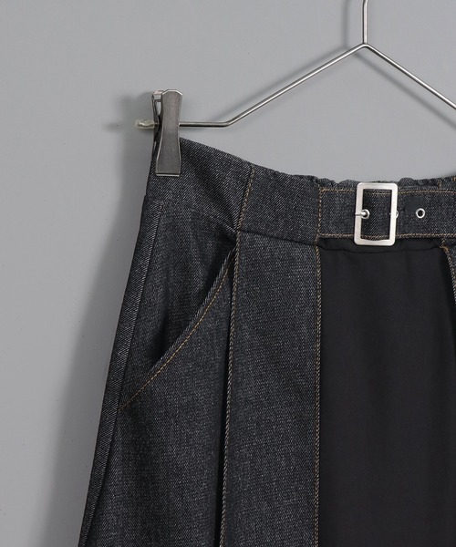 &g'aime（アンジェム）の「【&g’aime】デニムレイヤードスカート（デニムスカート・レディース・ライトグレー/ブラック/カーキ・FREE）」の17枚目の写真