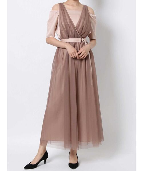 セール ワンピース ドレス Mercuryduo マーキュリーデュオ のファッション Mercuryduo マーキュリーデュオ のワンピース ブラウス付チュールキャミロンパース をセール価格で購入できます Mercuryduo ワンピース ブラウス付チュールキャミ