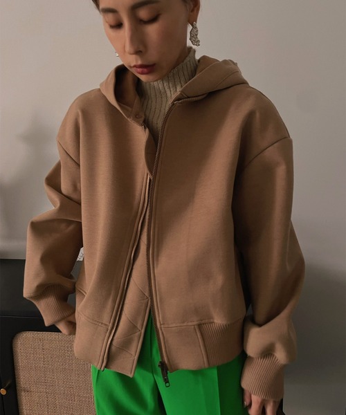 Ameri（アメリ）の「3WAY MA1 LIKE HOODIE（MA-1・レディース・ブラック/ベージュ/グレイッシュベージュ・FREE）」の11枚目の写真