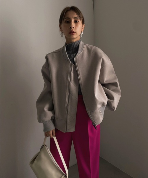 Ameri（アメリ）の「3WAY MA1 LIKE HOODIE（MA-1・レディース・ブラック/ベージュ/グレイッシュベージュ・FREE）」の20枚目の写真