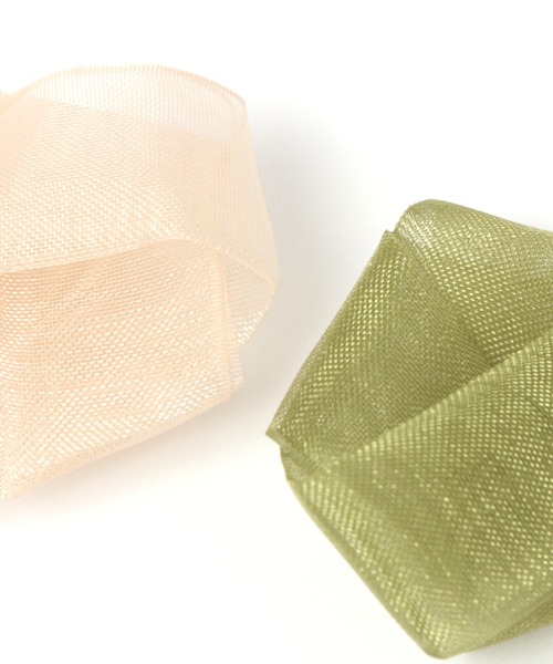 studio CLIP(スタディオクリップ)の「オーガンジークラフトイヤリング(イヤリング・レディース・カーキ/ピンク・FREE)」の6枚目の写真