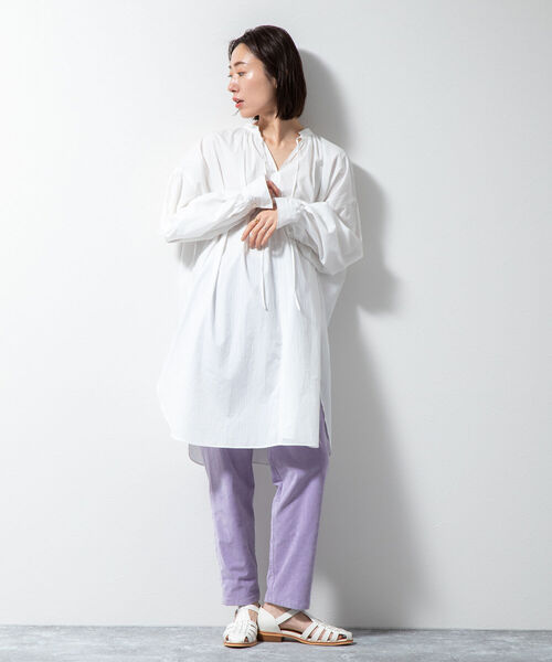 NOLLEY’S(ノーリーズ)の「◇【WEB限定カラーあり】別珍ストレッチイージーテーパードパンツ(その他パンツ・レディース・オフホワイト/サックスブルー/ラベンダー・40/34/36/38)」の5枚目の写真