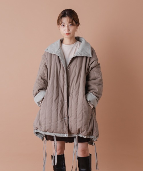 Kastane(カスタネ)の「【マルチウェイ】キルティングリバーシブルマルチウェイコート(ダウンジャケット/コート・レディース・モカ/アイボリー・FREE)」の8枚目の写真