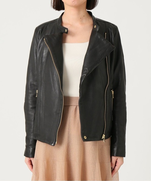 Noble（ノーブル）の「○《追加2》ソフトラムレザーライダースブルゾン