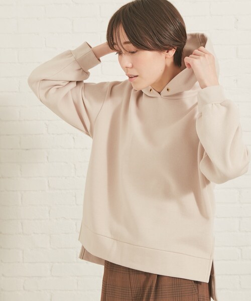 DRESKIP(ドレスキップ)の「◆裏起毛パーカー(パーカー・レディース・ブラック/オリーブ/オフホワイト/ナチュラル/ライトパープル・04/02/03)」の4枚目の写真