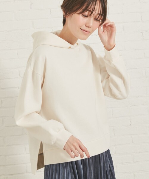 DRESKIP(ドレスキップ)の「◆裏起毛パーカー(パーカー・レディース・ブラック/オリーブ/オフホワイト/ナチュラル/ライトパープル・04/02/03)」の2枚目の写真