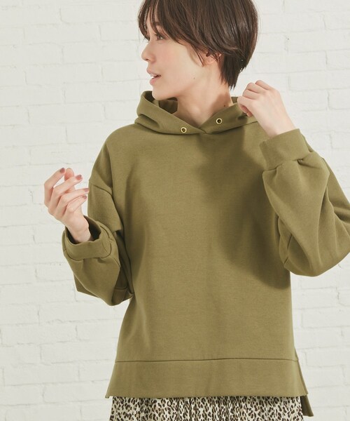 DRESKIP(ドレスキップ)の「◆裏起毛パーカー(パーカー・レディース・ブラック/オリーブ/オフホワイト/ナチュラル/ライトパープル・04/02/03)」の5枚目の写真