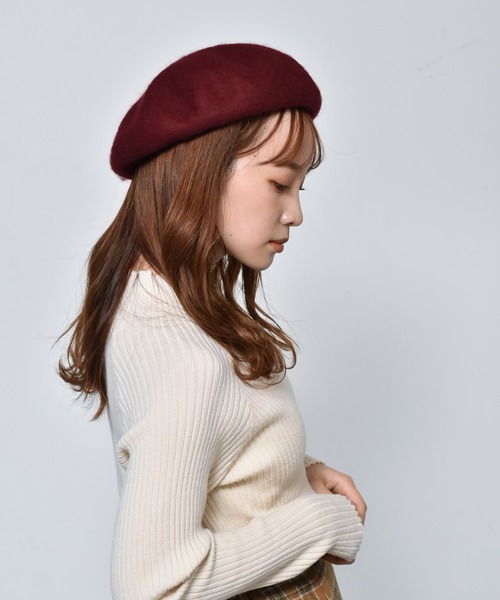 casita(RETRO GIRL)（カシータ）の「ベレー帽（ハンチング/ベレー帽・レディース・ライトグレー/ブラック/ブラウン/ボルドー・FREE）」の4枚目の写真