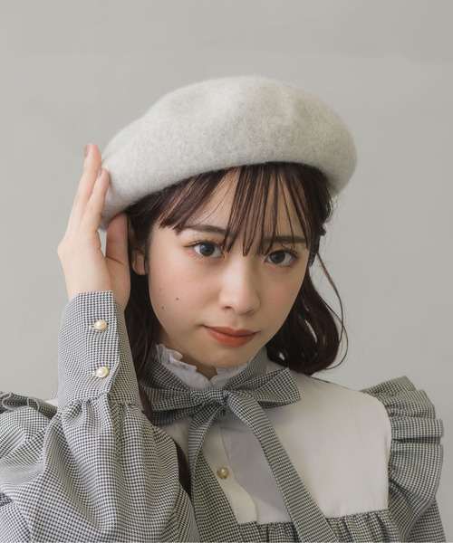 casita(RETRO GIRL)（カシータ）の「ベレー帽（ハンチング/ベレー帽・レディース・ライトグレー/ブラック/ブラウン/ボルドー・FREE）」の9枚目の写真