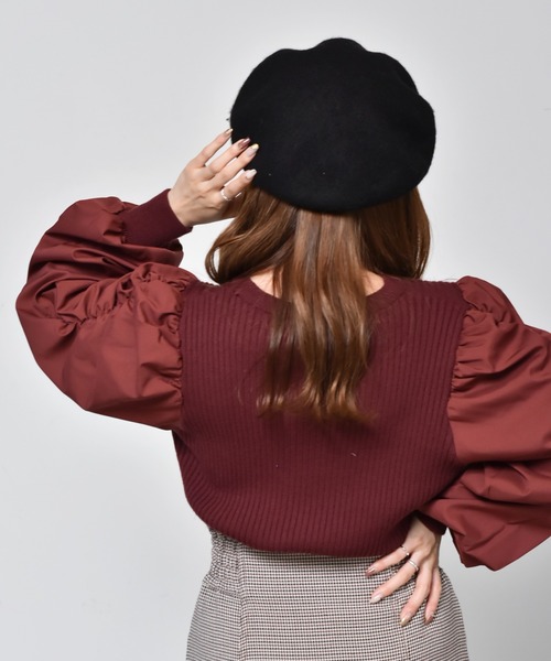 casita(RETRO GIRL)（カシータ）の「ベレー帽（ハンチング/ベレー帽・レディース・ライトグレー/ブラック/ブラウン/ボルドー・FREE）」の6枚目の写真