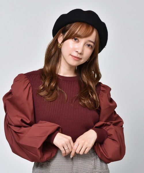 casita(RETRO GIRL)（カシータ）の「ベレー帽（ハンチング/ベレー帽・レディース・ライトグレー/ブラック/ブラウン/ボルドー・FREE）」の7枚目の写真