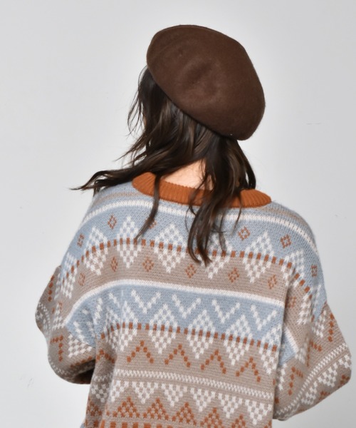 casita(RETRO GIRL)（カシータ）の「ベレー帽（ハンチング/ベレー帽・レディース・ライトグレー/ブラック/ブラウン/ボルドー・FREE）」の11枚目の写真