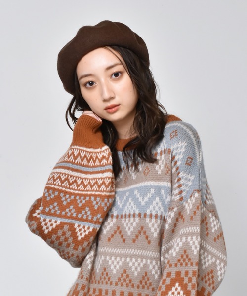 casita(RETRO GIRL)（カシータ）の「ベレー帽（ハンチング/ベレー帽・レディース・ライトグレー/ブラック/ブラウン/ボルドー・FREE）」の12枚目の写真