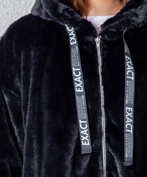 GGD（ジージーディー）の「エコファービッグシルエット裏ボアジップパーカージャケット（ブルゾン・レディース・ブラック/グレー/ホワイト・LL/L/M）」の20枚目の写真