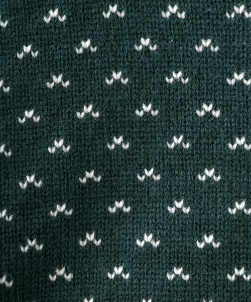 SITRY(シトリー)の「Bird's eye Jacquard Crew neck sweater/バーズアイ柄 ジャガード クルーネック ニット(ニット/セーター・メンズ・ベージュ/チャコールグレー/グリーン・M/L/XL)」の10枚目の写真