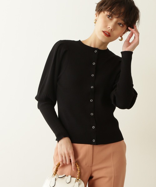 N.(N. Natural Beauty Basic)(エヌエヌナチュラルビューティーベーシック)の「◆前後2WAYバルーンスリーブカーディガン(カーディガン/ボレロ・レディース・ブラック/オフホワイト/グリーン・MEDIUM)」の1枚目の写真