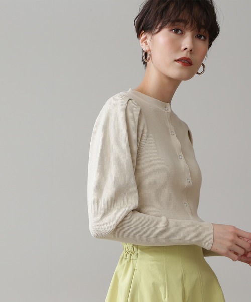 N.(N. Natural Beauty Basic)(エヌエヌナチュラルビューティーベーシック)の「◆前後2WAYバルーンスリーブカーディガン(カーディガン/ボレロ・レディース・ブラック/オフホワイト/グリーン・MEDIUM)」の4枚目の写真