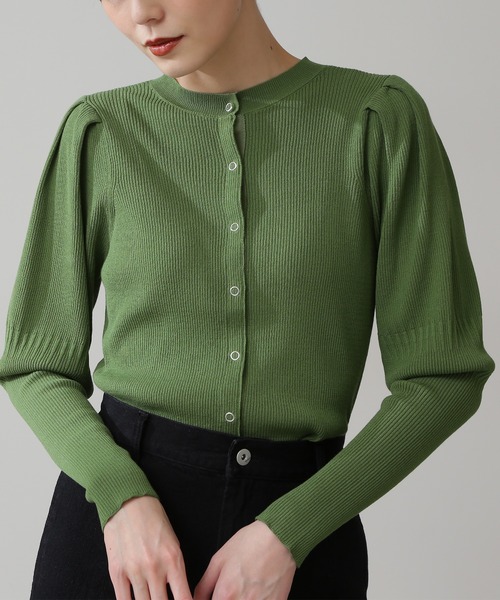 N.(N. Natural Beauty Basic)(エヌエヌナチュラルビューティーベーシック)の「◆前後2WAYバルーンスリーブカーディガン(カーディガン/ボレロ・レディース・ブラック/オフホワイト/グリーン・MEDIUM)」の13枚目の写真