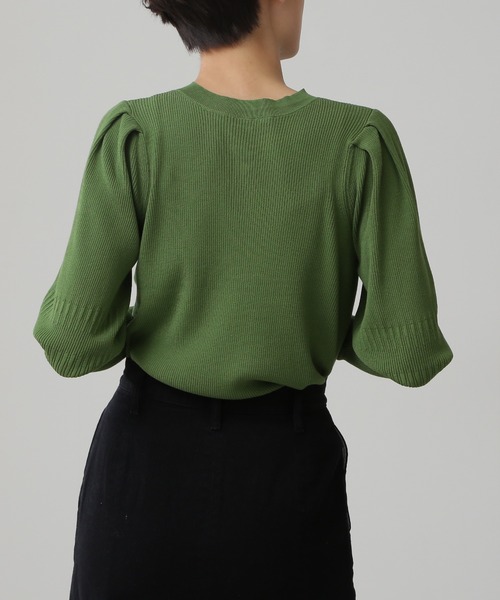 N.(N. Natural Beauty Basic)(エヌエヌナチュラルビューティーベーシック)の「◆前後2WAYバルーンスリーブカーディガン(カーディガン/ボレロ・レディース・ブラック/オフホワイト/グリーン・MEDIUM)」の12枚目の写真