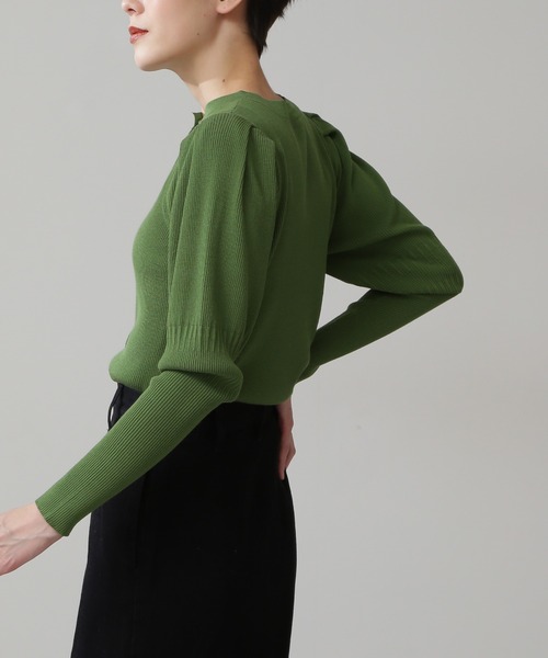 N.(N. Natural Beauty Basic)(エヌエヌナチュラルビューティーベーシック)の「◆前後2WAYバルーンスリーブカーディガン(カーディガン/ボレロ・レディース・ブラック/オフホワイト/グリーン・MEDIUM)」の11枚目の写真