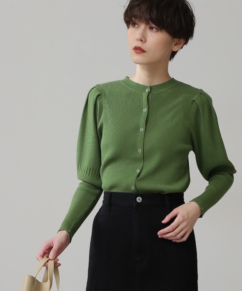 N.(N. Natural Beauty Basic)(エヌエヌナチュラルビューティーベーシック)の「◆前後2WAYバルーンスリーブカーディガン(カーディガン/ボレロ・レディース・ブラック/オフホワイト/グリーン・MEDIUM)」の9枚目の写真