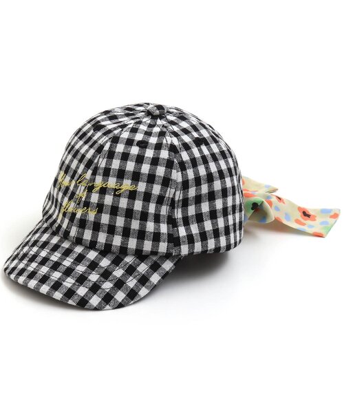 BREEZE(ブリーズ)の「2WAYスカーフリボンキャップ(キャップ・キッズ・グレー/ベージュ/チェック・58/50/54)」の1枚目の写真